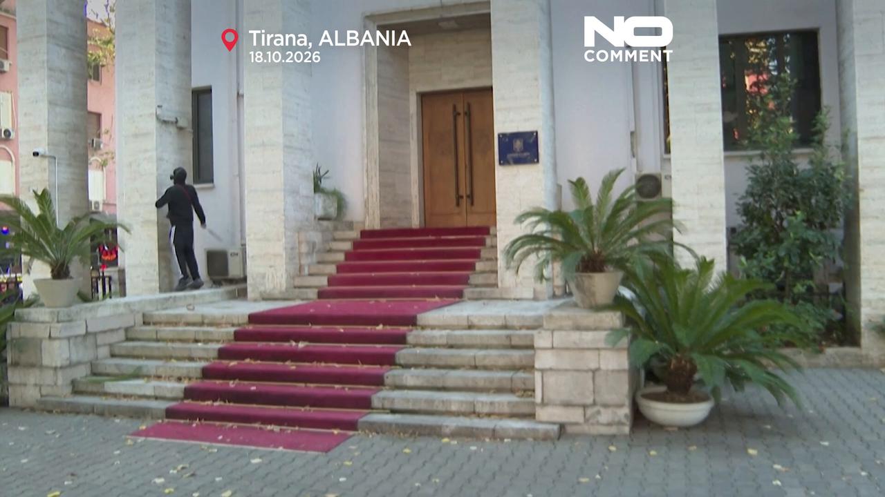 Video thumbnail for Albanian police clash with protesters in Tirana as unrest enters sixth day