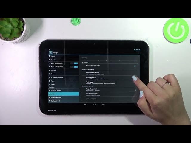 Video thumbnail for How To Install Apps From Unknown Sources On TOSHIBA AT10 A | Allow APK Files