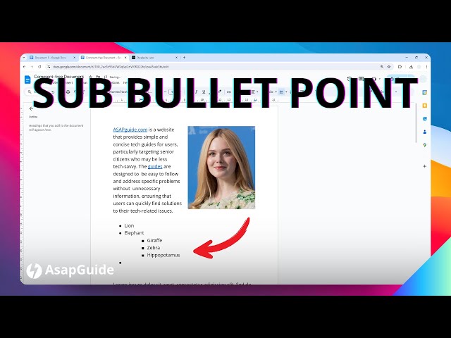 Video thumbnail for How to Make Sub Bullet Points in Google Docs