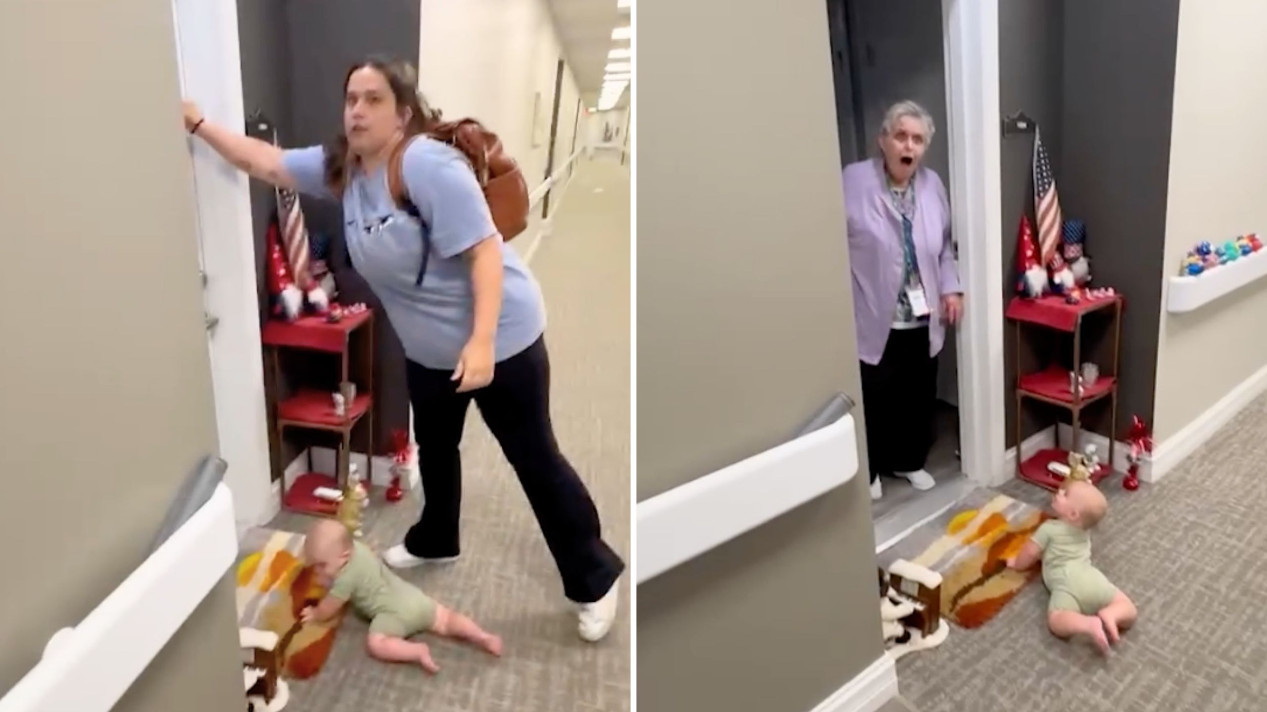 Video thumbnail for Grandma Opens Door To Discover Great Grandson Who Lives Eight Hours Away
