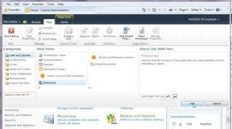 'Video thumbnail for Editing SharePoint Central Administration Home Page'