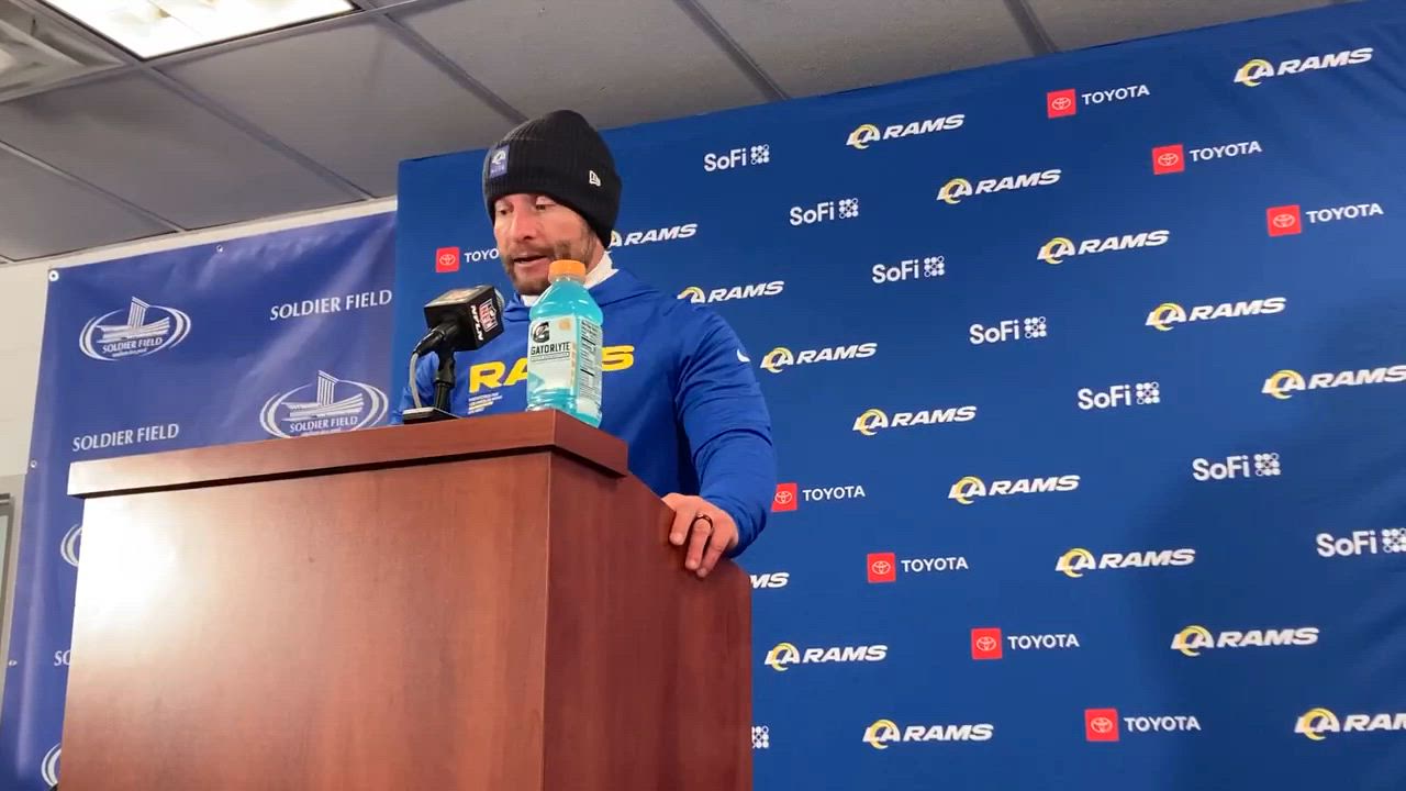 Video thumbnail for Los Angeles Rams Head Coach Sean McVay on the Resiliency of His Team in the Divisional Win Over Chicago