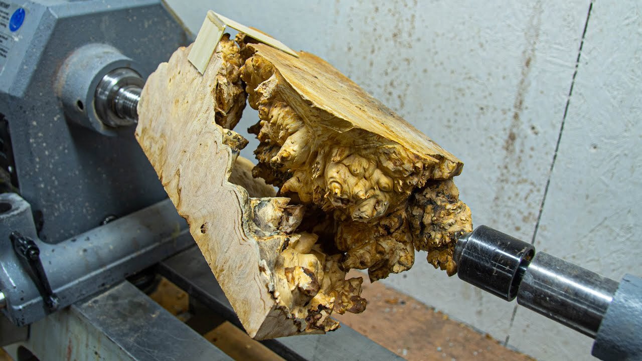 Video thumbnail for How to wood turn glass and epoxy resin hybrid burl vase