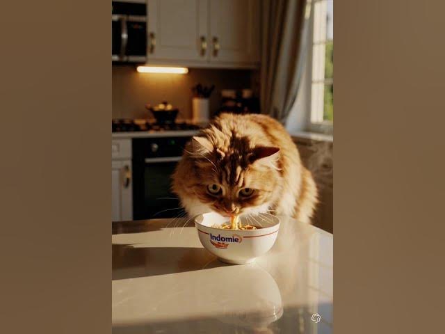 Video thumbnail for cat eating indomie #Short #Shorts #cat