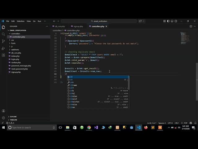 Video thumbnail for #5 Email Verification, Password Recovery and Reset System in PHP   Inserting data into the database