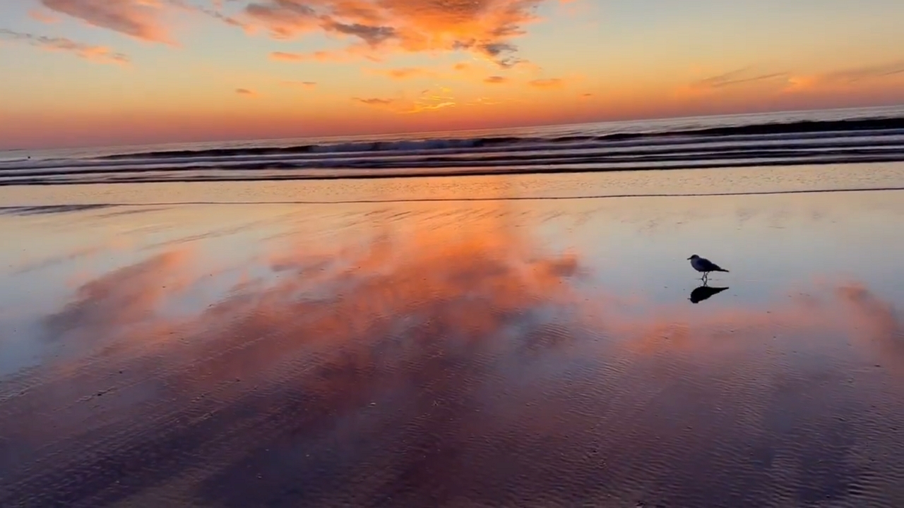 Video thumbnail for Sunset serenity: A beach scene in Ogunquit, Maine