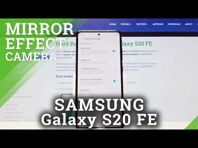Video thumbnail for How to Manage Camera Mirror Effect in SAMSUNG Galaxy S20 FE – How to Turn on / Off Reflection Effect