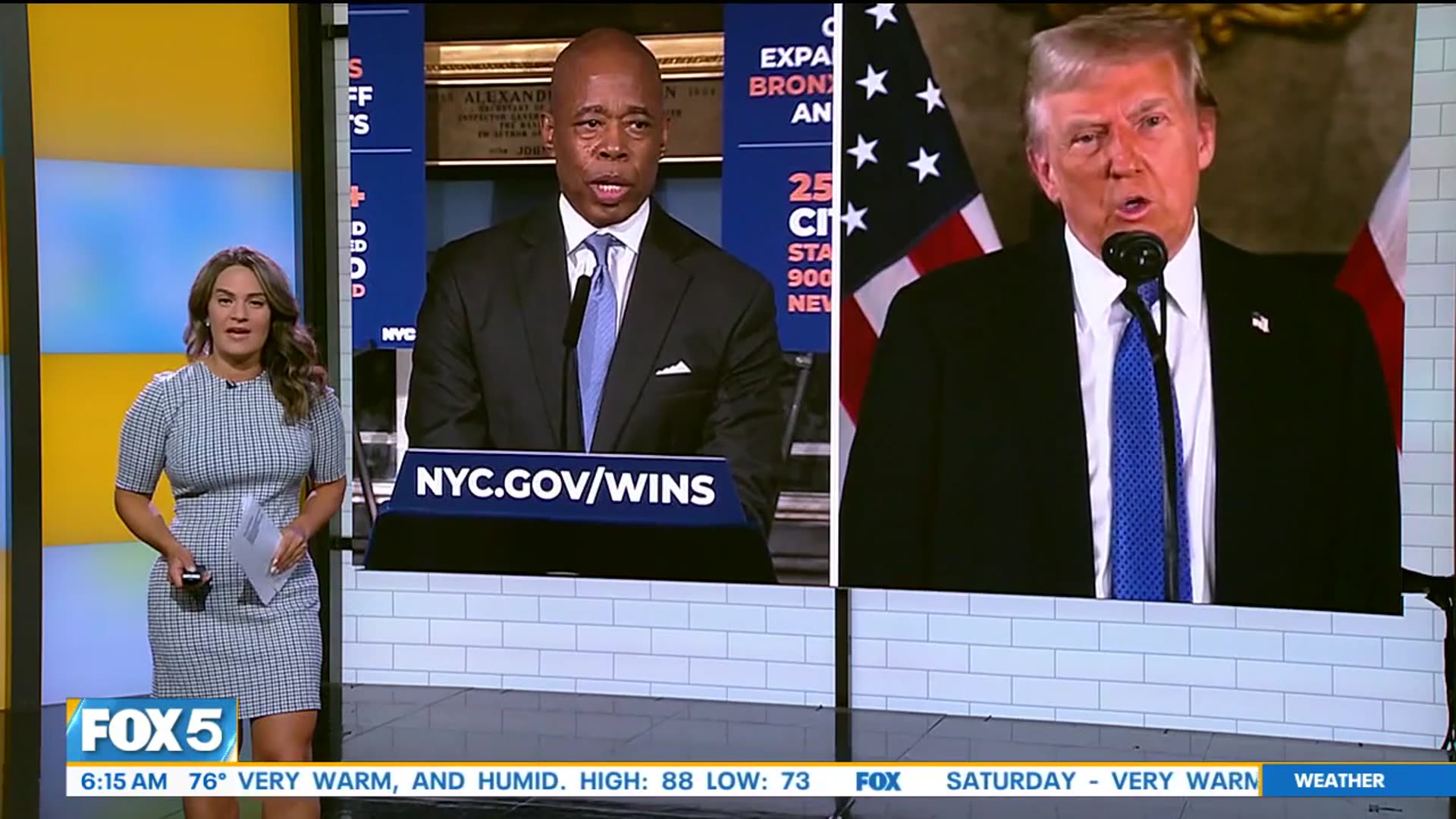 'Video thumbnail for Adams responds to possible federal takeover in NYC'