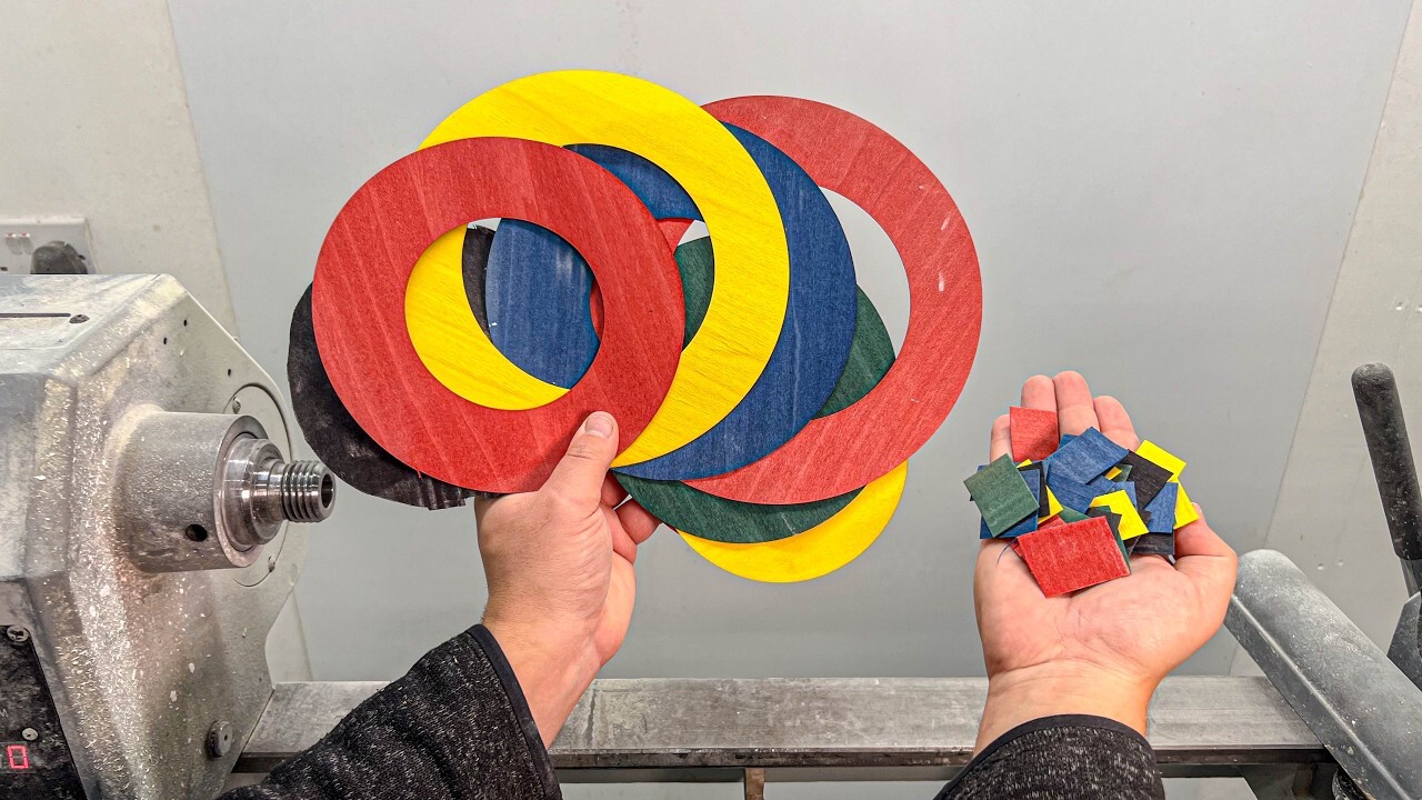 Video thumbnail for Woodturning - Coloured Veneers and Black Walnut