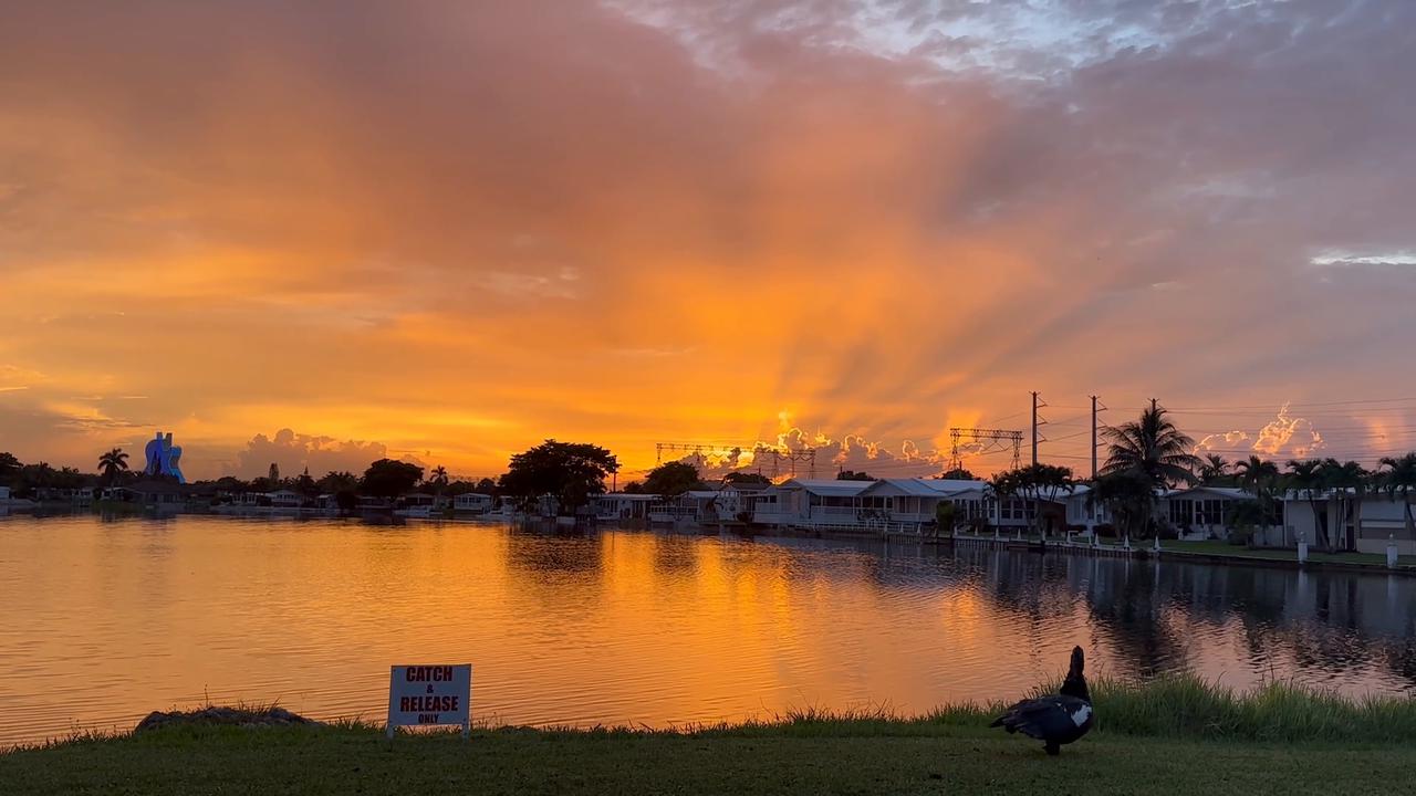 Video thumbnail for US: Dazzling Sunset colors after thunderstorms.