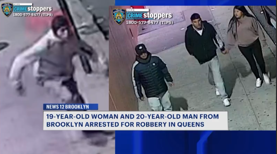 Video thumbnail for Brooklyn man, woman arrested for violent cellphone robbery in Queens