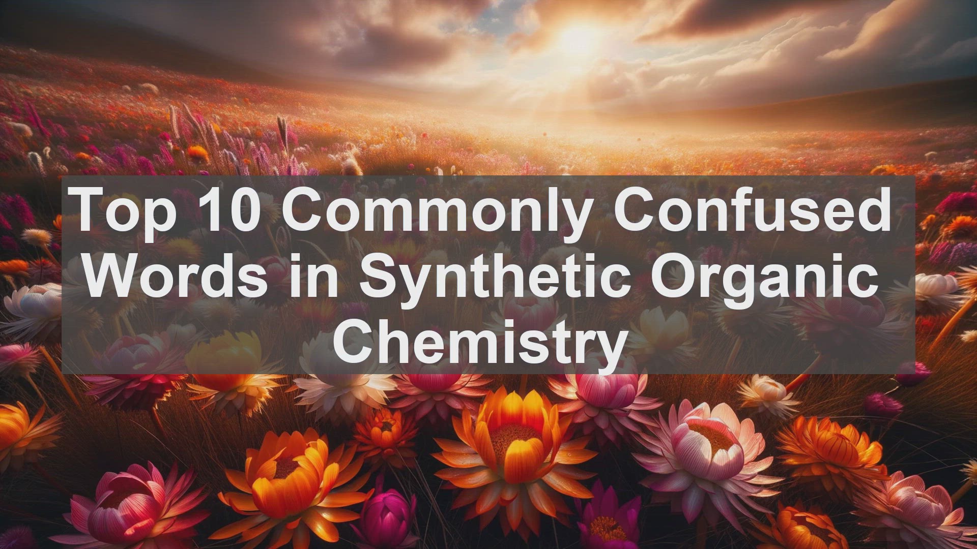 'Video thumbnail for Top 10 Commonly Confused Words in Synthetic Organic Chemistry'