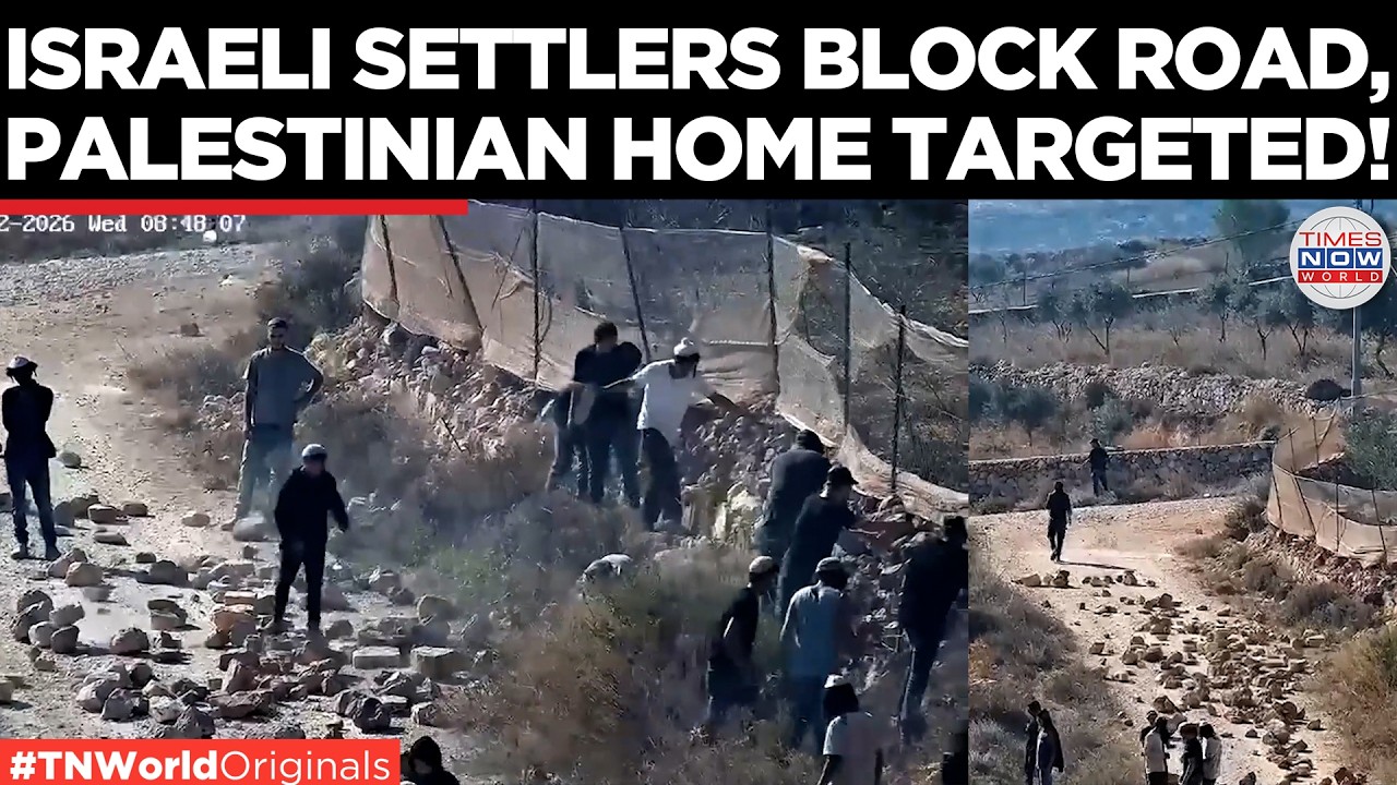 Video thumbnail for CCTV Shows Israeli Settlers Blocking Road & Laying Stones Near Palestinian Family Home In Nablus!