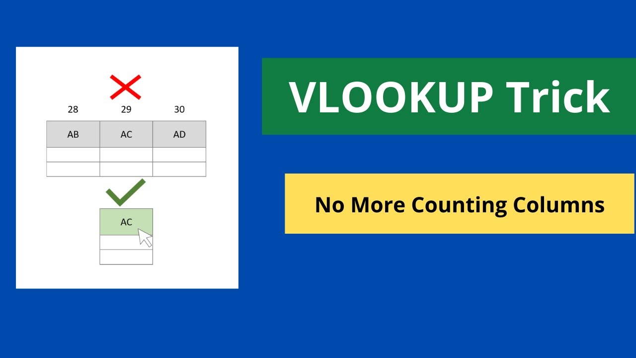 Video thumbnail for Excel VLOOKUP Trick - No More Counting Columns