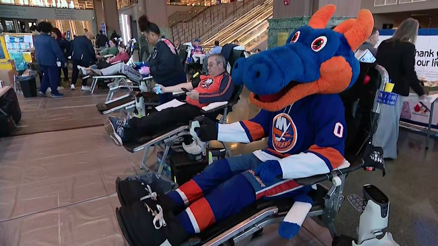 Video thumbnail for Islander blood drive held at UBS Arena