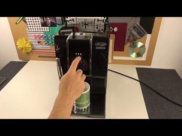 Video thumbnail for How to Make a Coffee on DELONGHI Dinamica Ecam 350.55 - Coffee Preparing Tutorial on DELONGHI