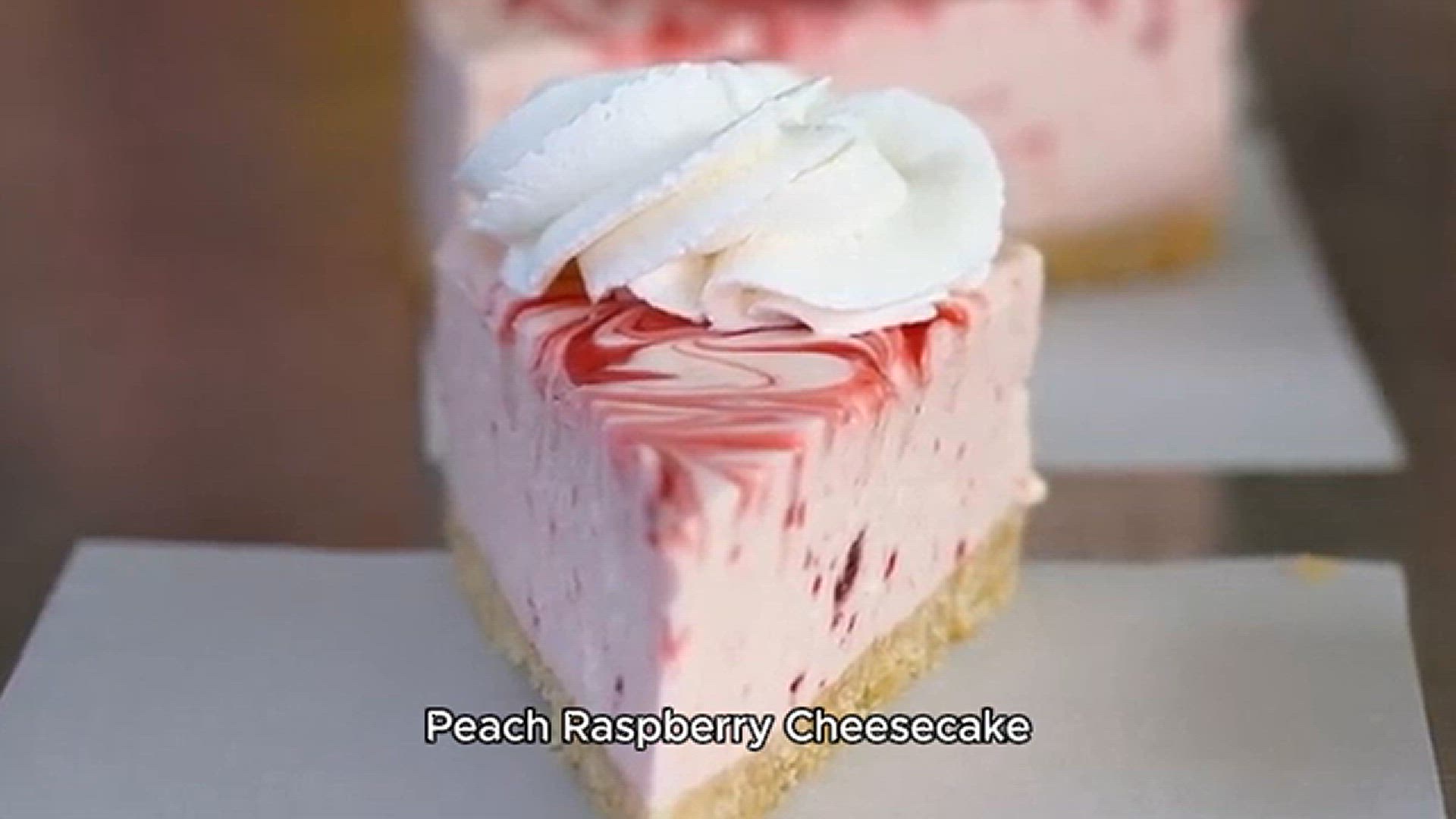 Video thumbnail for Peach Raspberry Cheesecake recipe
