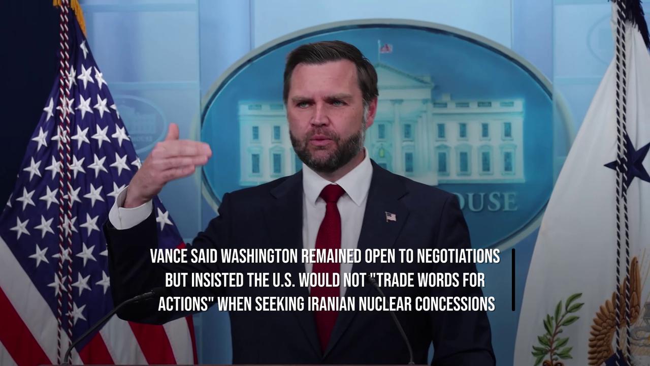 Video thumbnail for Vance Says Iran Must Cut Nuclear Enrichment To End War.