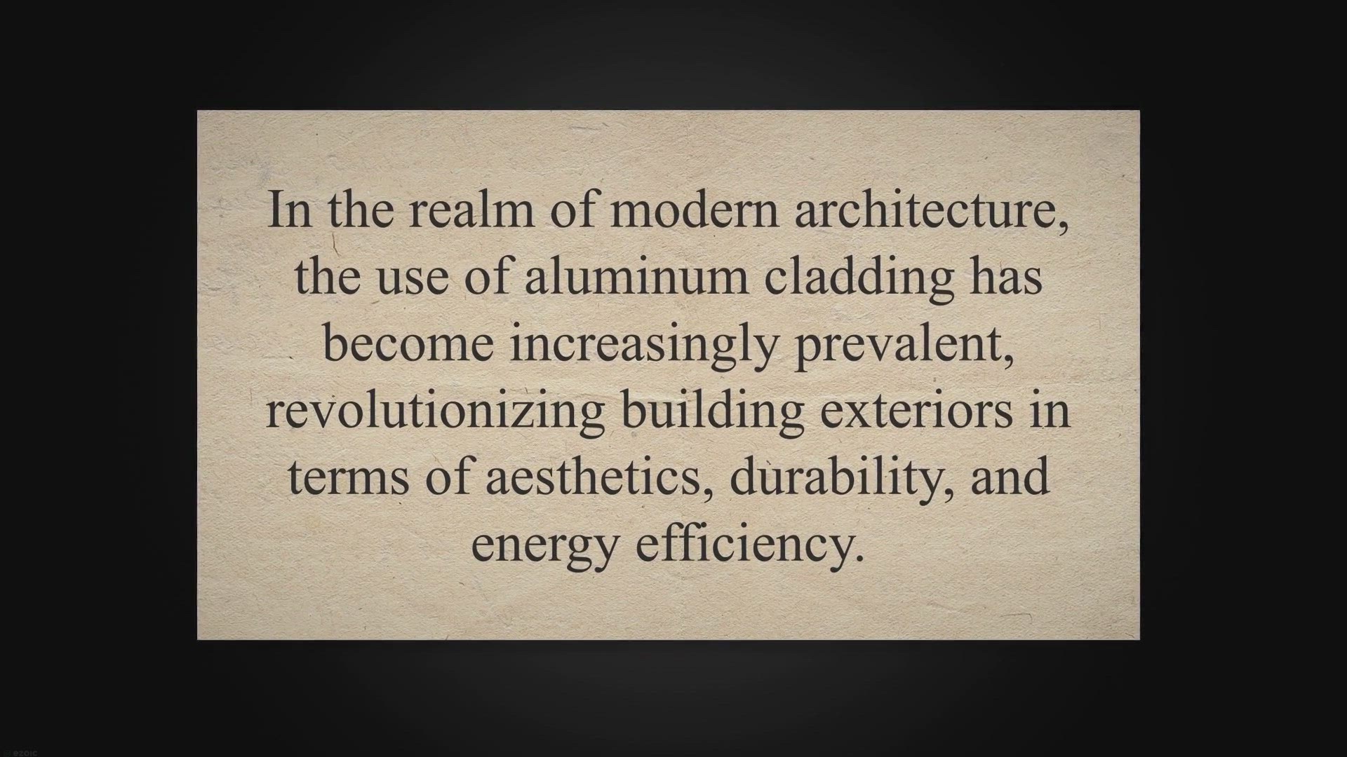 Video thumbnail for The Importance of Aluminum Cladding: Enhancing Aesthetics, Durability, and Energy Efficiency