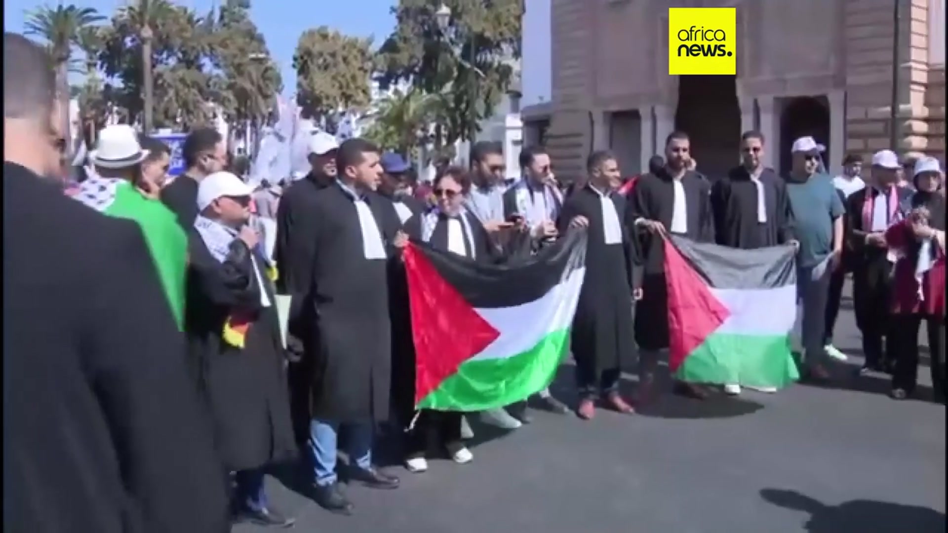 'Video thumbnail for Thousands march in Rabat in solidarity with Palestinians'