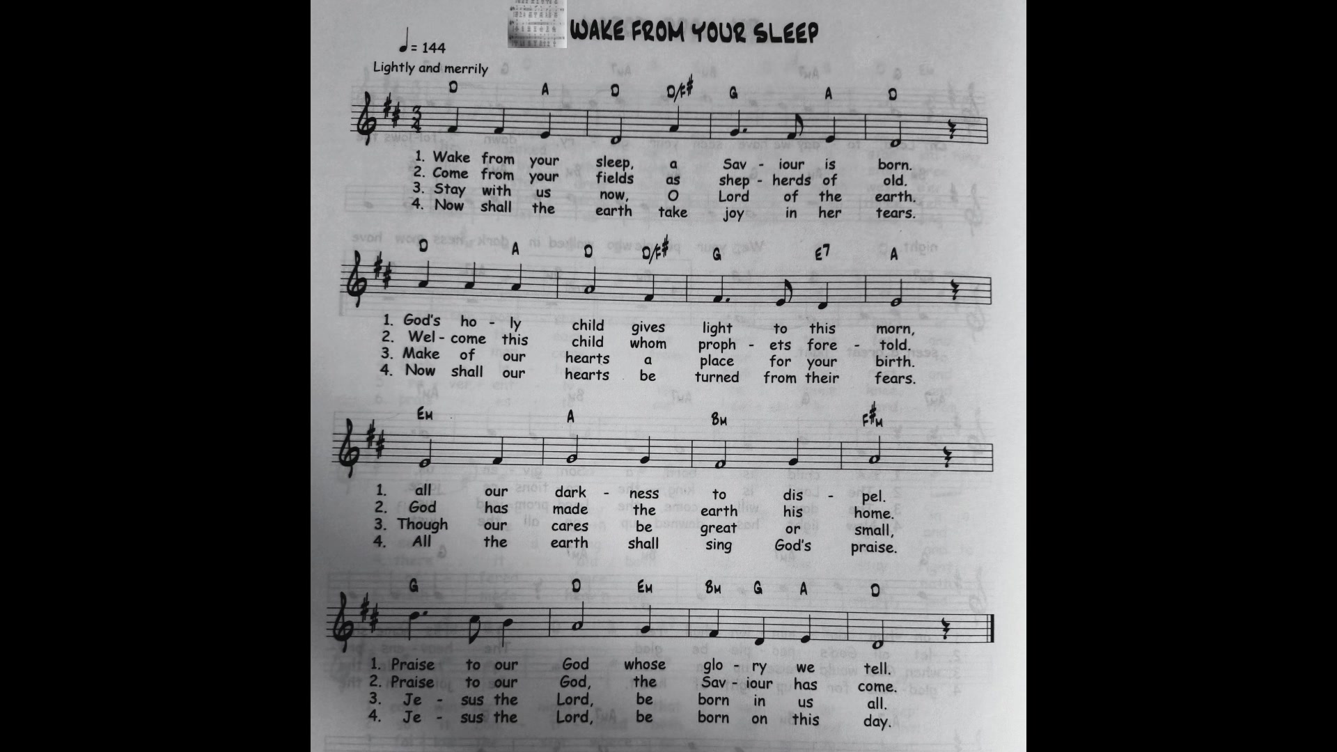 'Video thumbnail for Wake From Your Sleep - Catholic Mass Song Sheet Music'