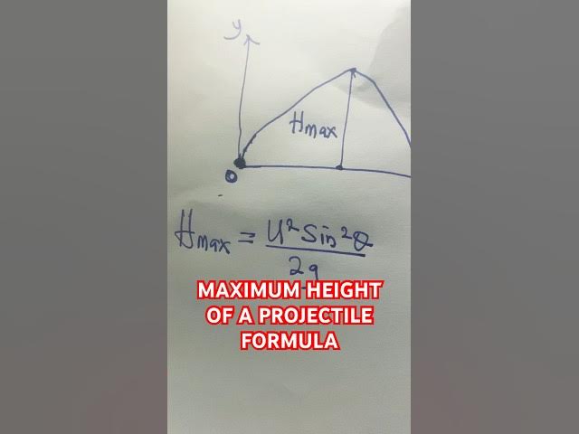 'Video thumbnail for Maximum height of a projectile formula'