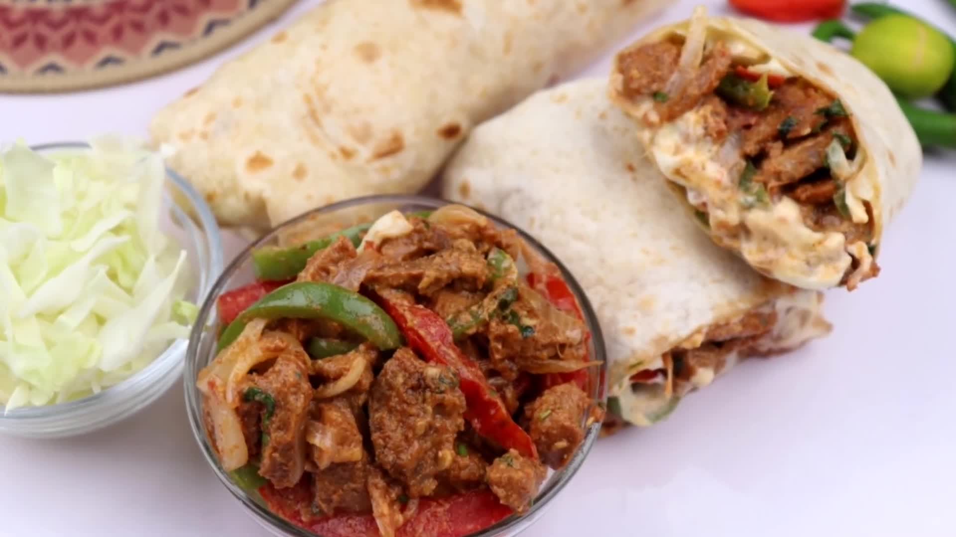 Video thumbnail for Spicy Beef Wrap Recipe
