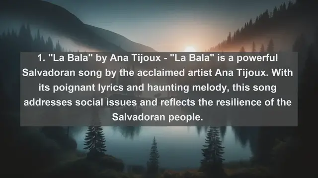 Video thumbnail for Serenades of the Soul: Top 10 Most Beautiful Songs from El Salvador