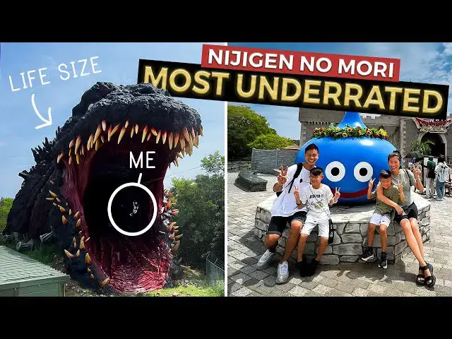 'Video thumbnail for We visited Japan’s REAL LIFE RPG Theme Park & Ziplined into Godzilla’s Mouth 😱'