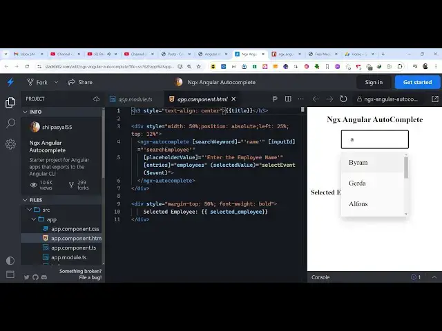 Video thumbnail for Angular ngx-angular-autocomplete Library Example to Build Autocomplete Form Field in Browser in TS