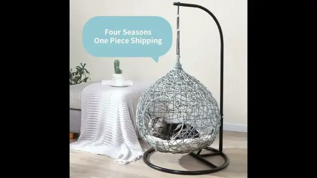 'Video thumbnail for Pet Basket Net Red Cat Hammock Rattan Chair All Season Universal Cat Bed Small Dog Swing Cradle ...'