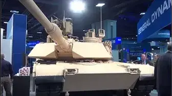 'Video thumbnail for M1A2 Abrams SEP V3 main battle tank General Dynamics AUSA 2015 Army Recognition Web TV Washington DC'