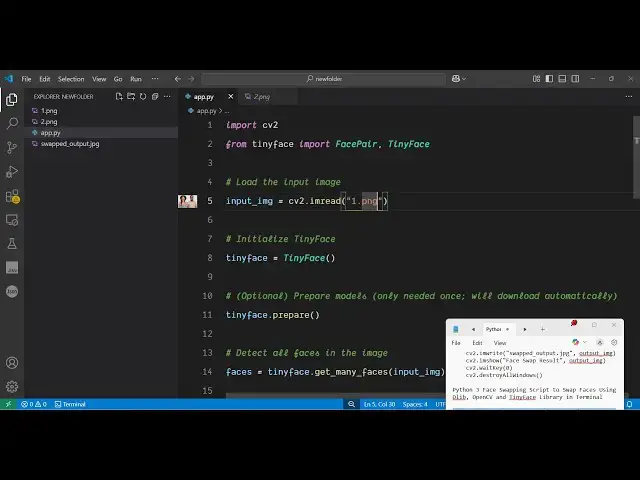 Video thumbnail for Python 3 Face Swapping Script to Swap Faces Using Dlib, OpenCV and TinyFace Library in Terminal