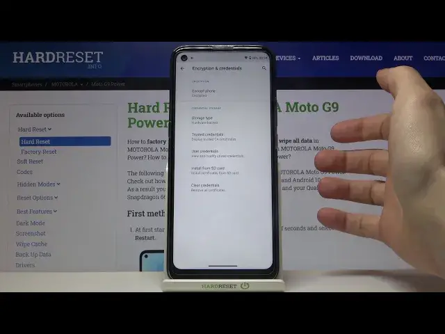 'Video thumbnail for How to Clear Credentials on MOTOROLA Moto G9 – Remove All Licenses'
