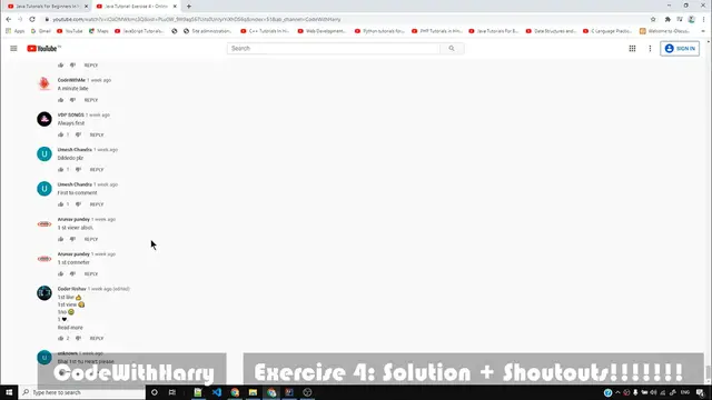 Video thumbnail for Java Exercise 4_ Solution & Shoutouts!