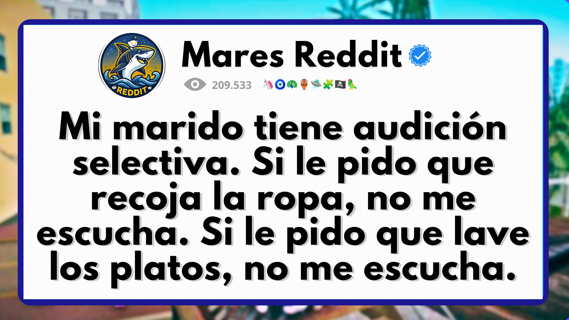 Video thumbnail for  Mi marido tiene audición selectiva. Si le pido que recoja la ropa, no me escucha.