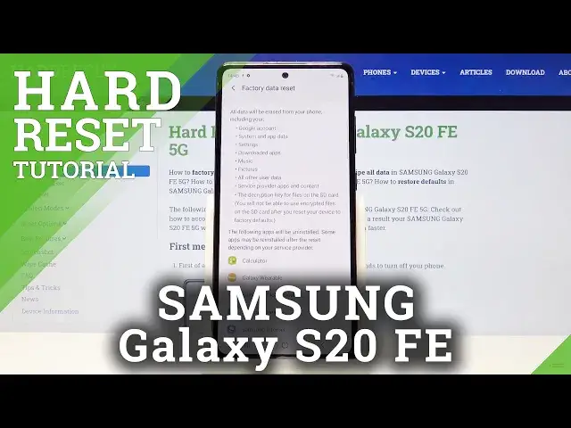 'Video thumbnail for SAMSUNG Galaxy S20 FE 5G Hard Reset by Default Settings Restoring'