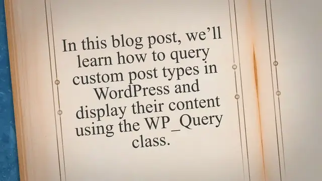 Video thumbnail for How To Query Custom Post Type In WordPress