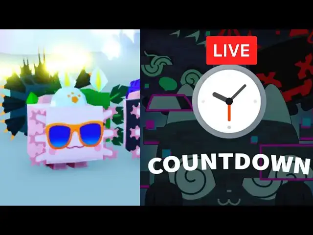'Video thumbnail for PET SIMULATOR X UPDATE COUNTDOWN + *RAINBOW 404 MYTHICAL PETS* ... ( ROBLOX LIVE )'