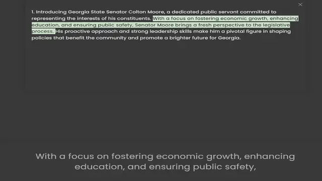 Video thumbnail for 1. Introducing Georgia State Senator Colton Moore, a dedicated public servant committed to representing the interests of his constituents. With a focus on fostering economic growth, enhancing education, and ensuring public safety, Senator