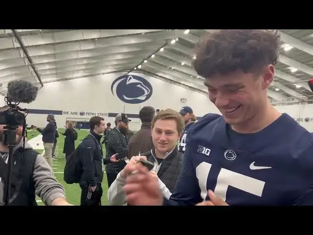 Video thumbnail for Drew Allar breaks down the value of Julian Fleming for Penn State football