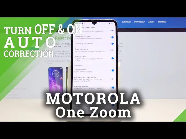 'Video thumbnail for How to Enable Auto Correction in Motorola One Zoom - Text Replacement Feature'