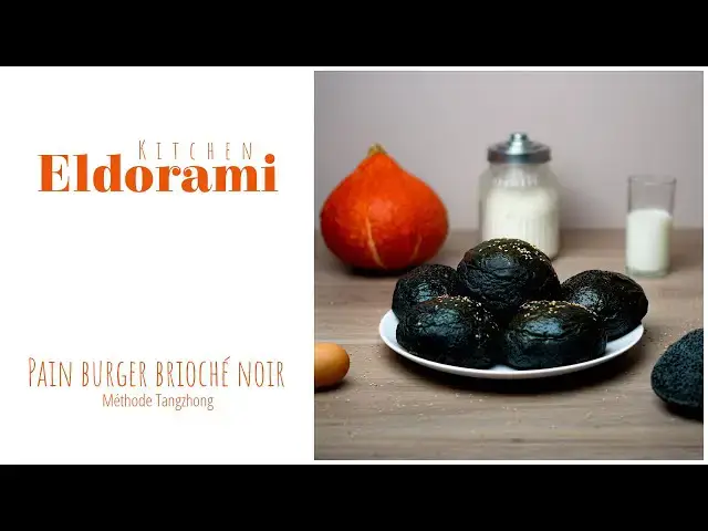 'Video thumbnail for Pain Burger Brioché Noir | Méthode Tangzhong | Recette pour Halloween'