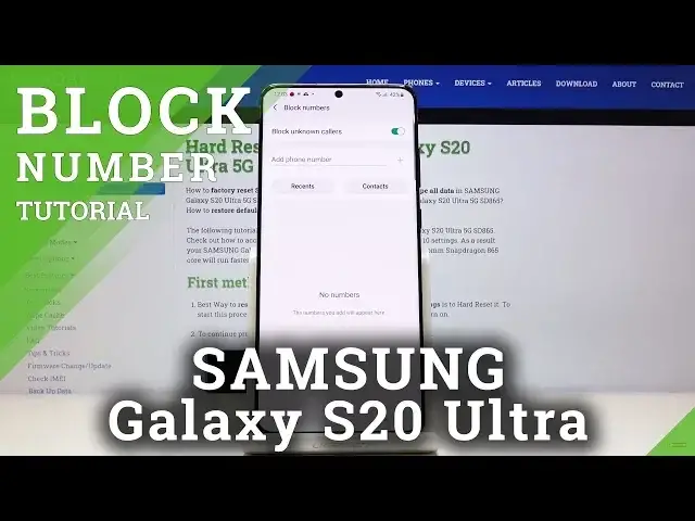 'Video thumbnail for How to Block Number in SAMSUNG Galaxy S20 Ultra – Create Blacklist'