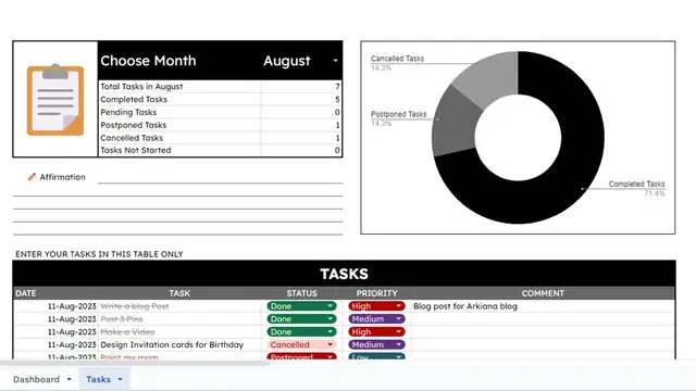 'Video thumbnail for Daily Task Planner Google Sheets'