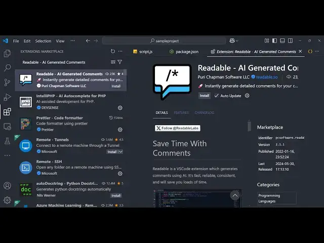 Video thumbnail for Readable AI Tutorial to Generate Comments Automatically For Source Code in VS Code