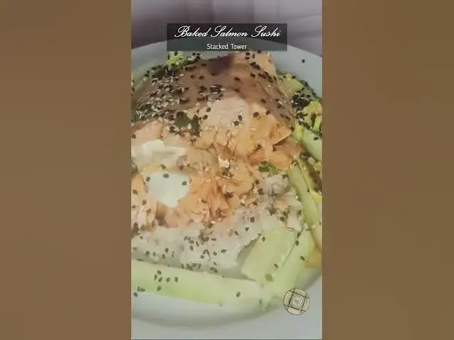 Video thumbnail for Baked Salmon Sushi Stack