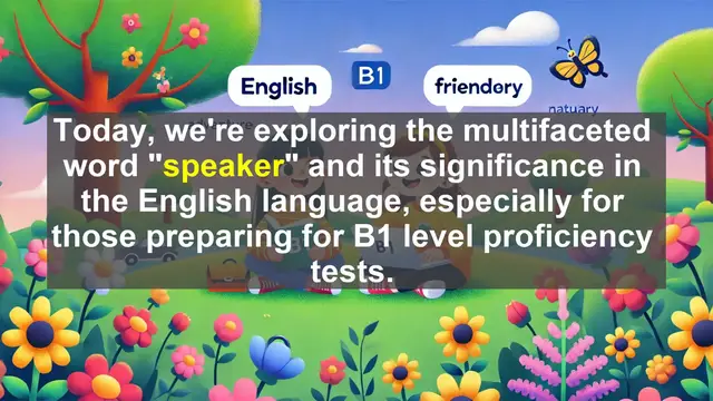 Video thumbnail for 2500 Must Know CEFR B1 Vocabulary - Understanding the Word 'Speaker': A Guide for B1 English Learners