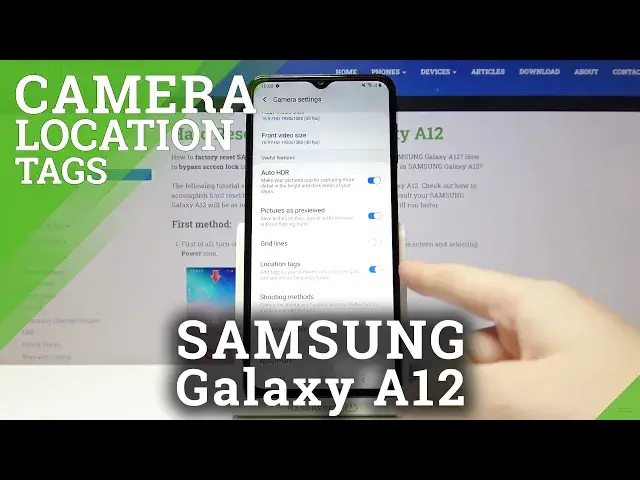 Video thumbnail for Samsung Galaxy A12 - How to Turn On / Off Camera Location Tags