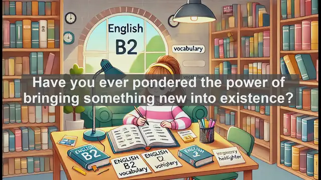 Video thumbnail for 1500 Must Know CEFR B2 Vocabulary - Understanding 'Creation': The Power of Bringing New Things to Life